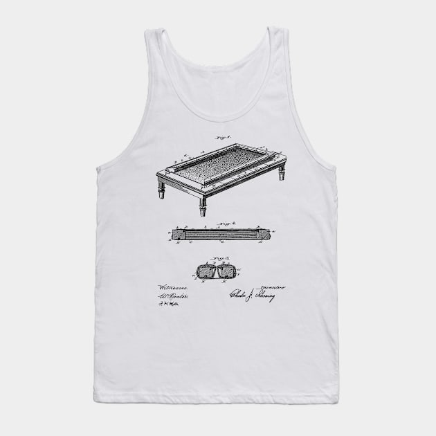 Folding Billiard Table Vintage Patent Hand Drawing Tank Top by TheYoungDesigns